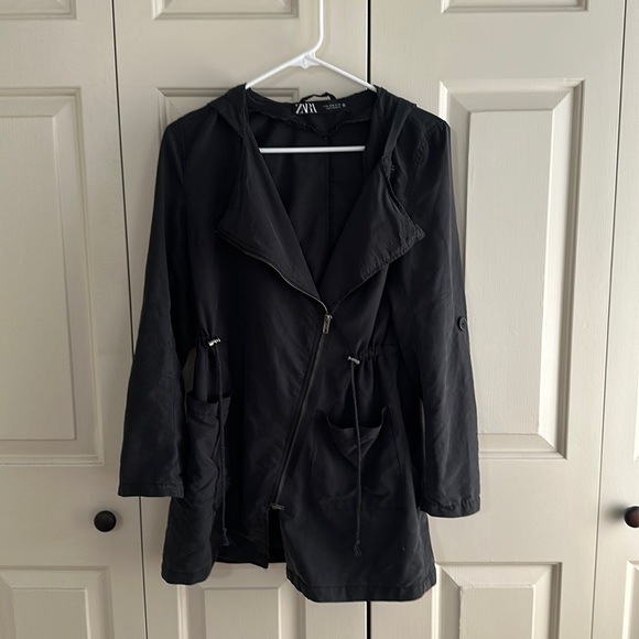 Zara Jackets & Blazers - Zara charcoal hooded lightweight jacket size M